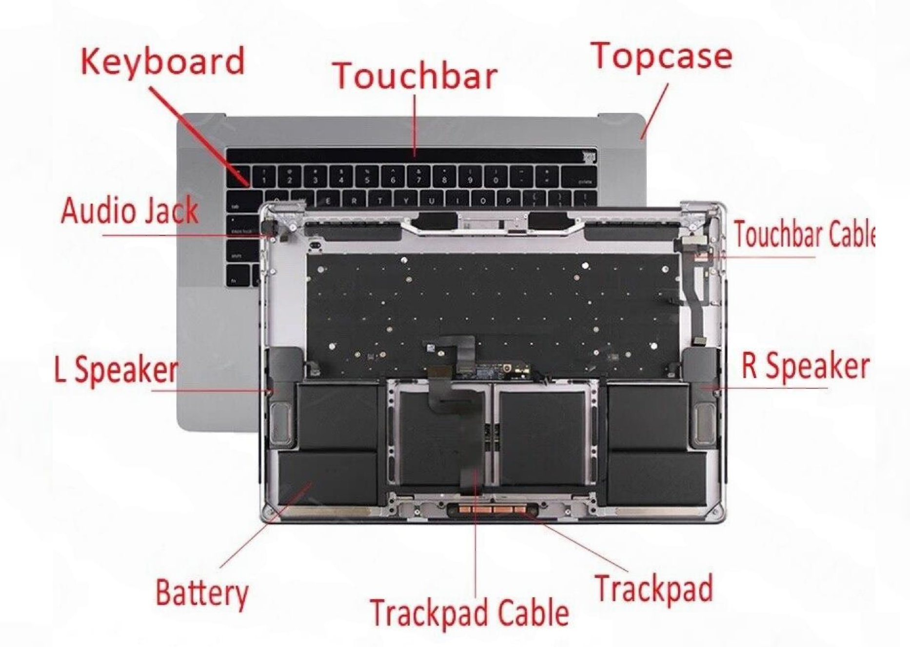 Complete Top Case (w/ Battery)